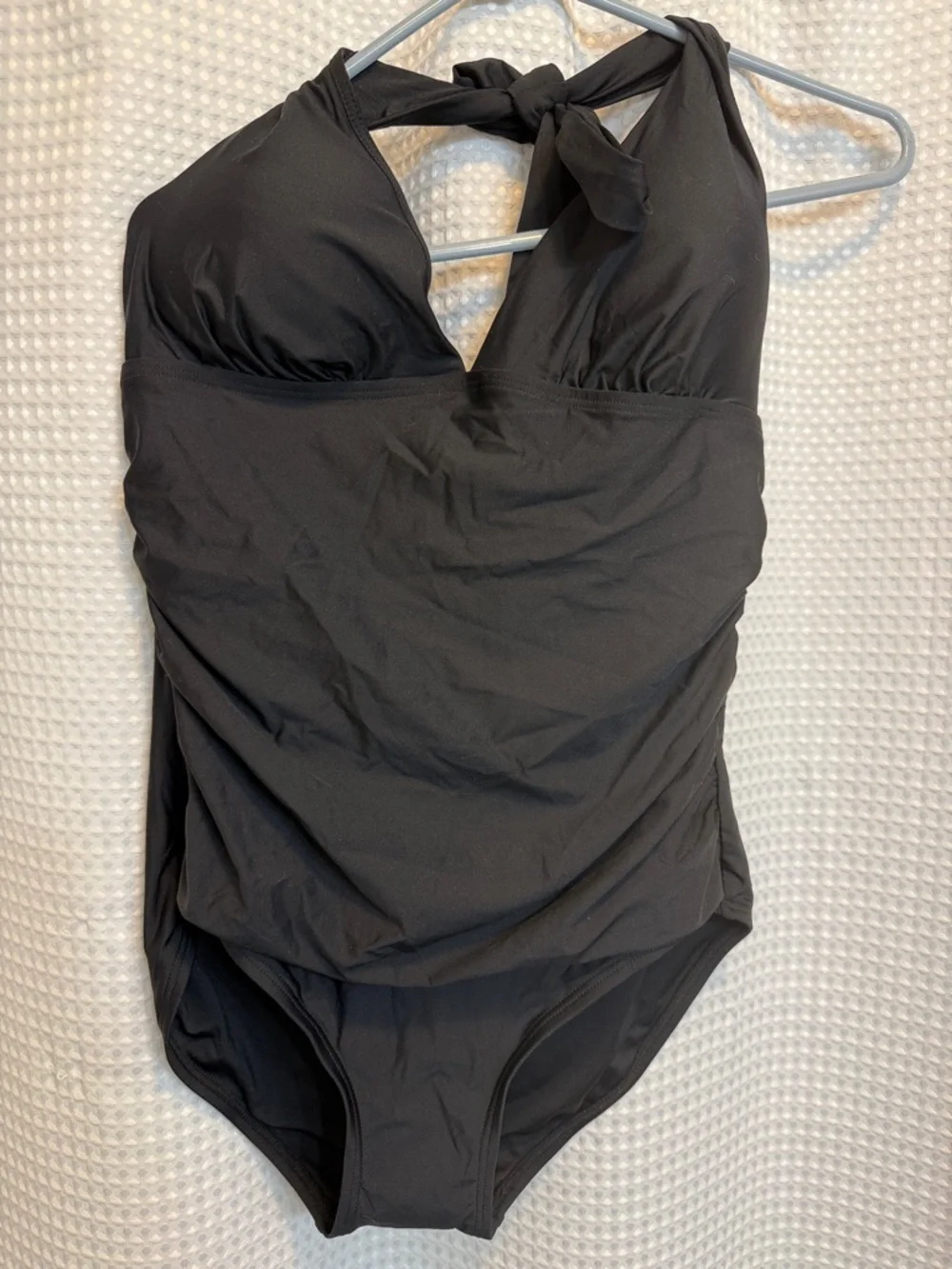 DKNY Black Halter One-Piece Swimsuit - Picture 1 of 4